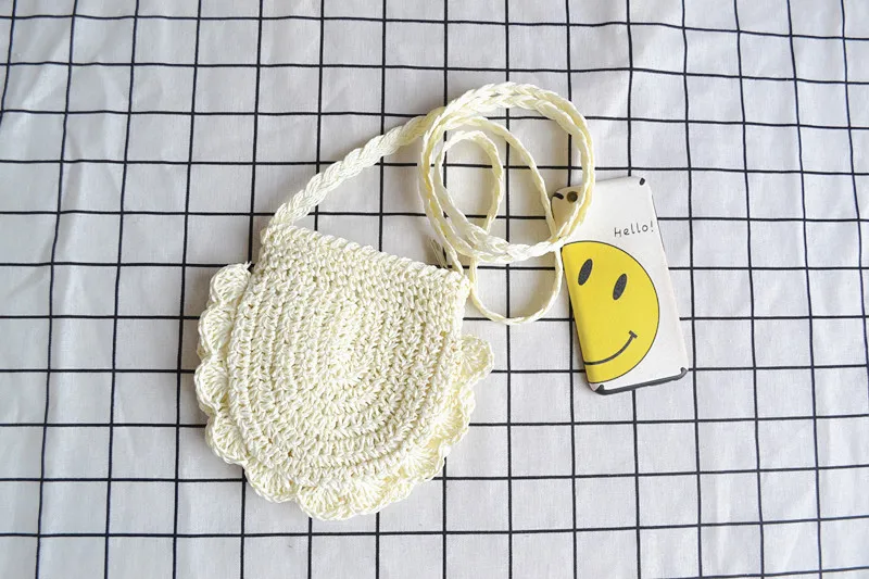 15x18CM 2018 New Semi-circle Flower Crochet Paper Rope Girl Straw Bag Summer Vacation Travel a5292 | Багаж и сумки