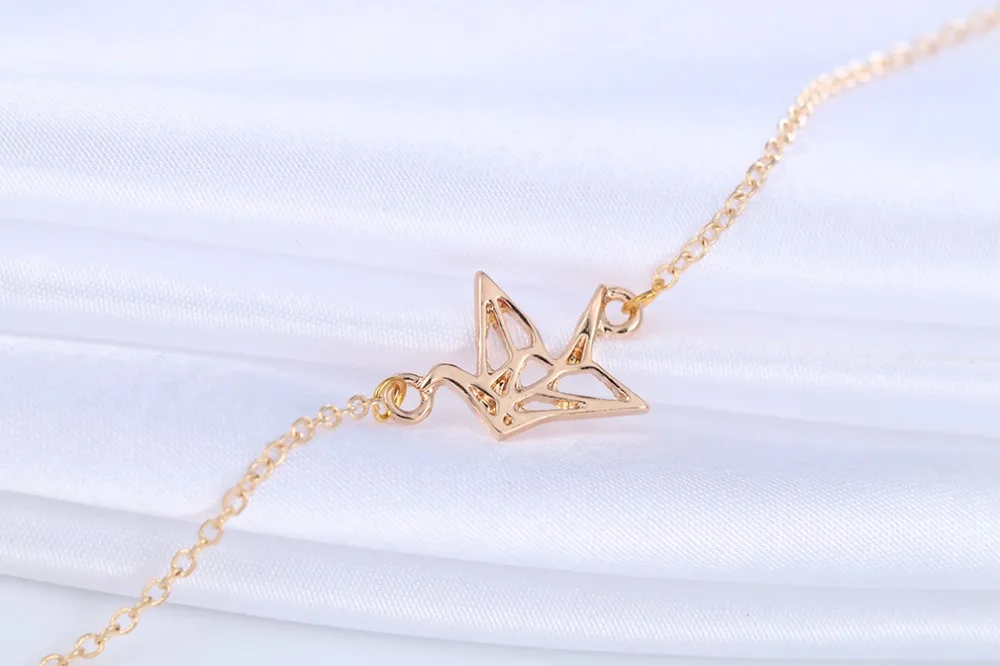 Чандлер оригами кран кулон ожерелье браслет для женщин Птица дружба Рождество
