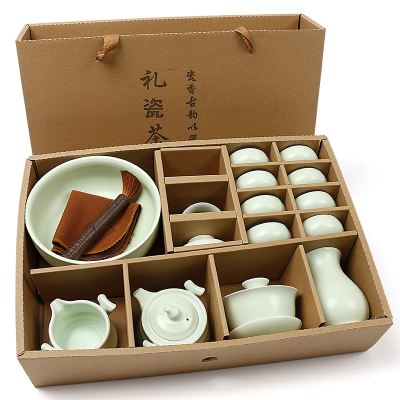 Ceramic kiln tea set kung fu sets teapot teacup boutique luxury gift ceramic cups | Дом и сад