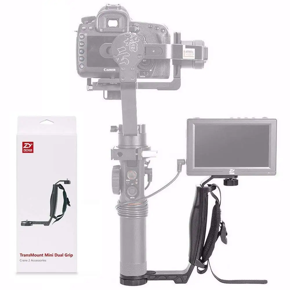Zhiyun мини двойной захват, трансмонтировать одной ручкой Ручка L кронштейн Rig 1/4 винтовой разъем для Zhiyun кран серии Gimbal стабилизатор