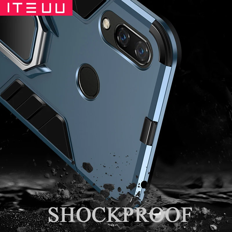 ITEUU Nova 3 кольцо на палец откидная подставка армированный чехол для Huawei Чехлы