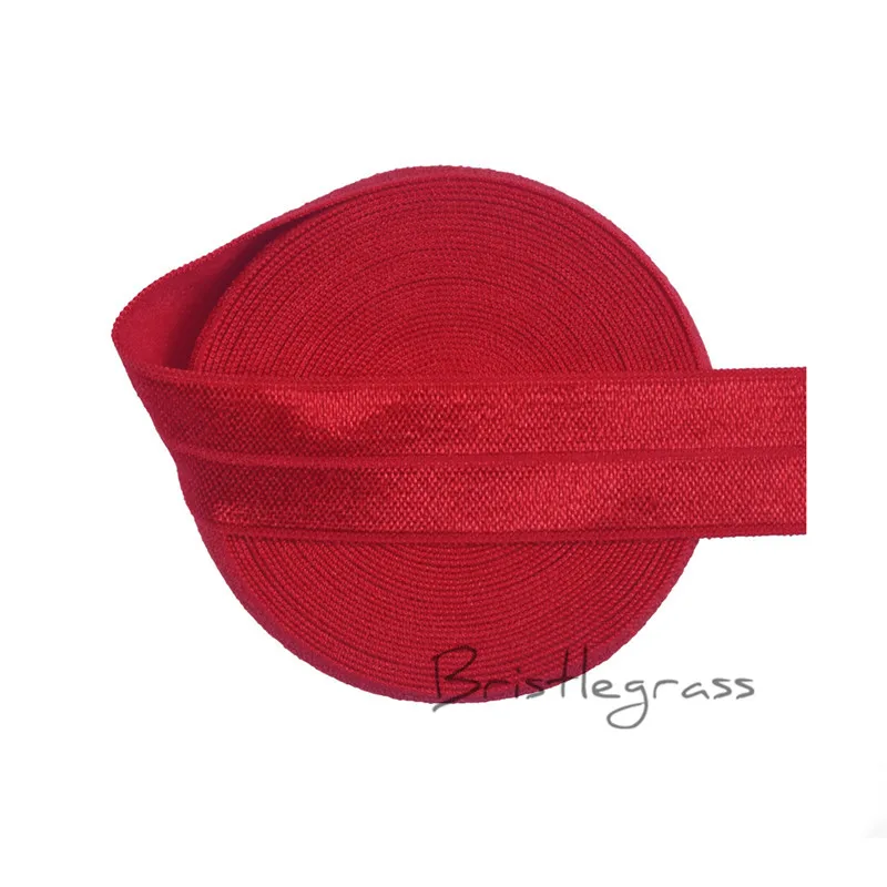 BRISTLEGRASS 5 Yard 3/4&quot 20mm Antique White FOE Fold Over Elastic Spandex Satin Band Kids Hairband Headband Lace Trim DIY Sewing |