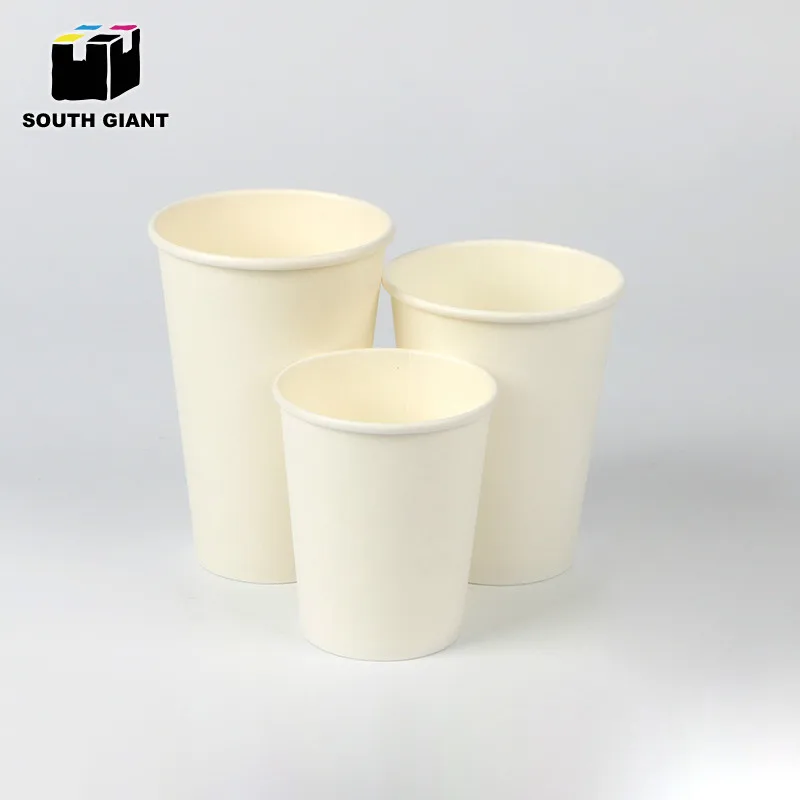 1000 шт 8 унций 12 oz 16 oz с бумажными однослойными стенками Кубок пользовательский с индивидуальным логотипом премиум качества утепленная белая распоряжении чашки
