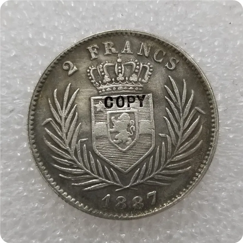 1887,1891, 1894,1896 2 франка, копия монет, памятные монеты-копии монет, медаль, коллекционные монеты - Цвет: 1887 2 FRANCS