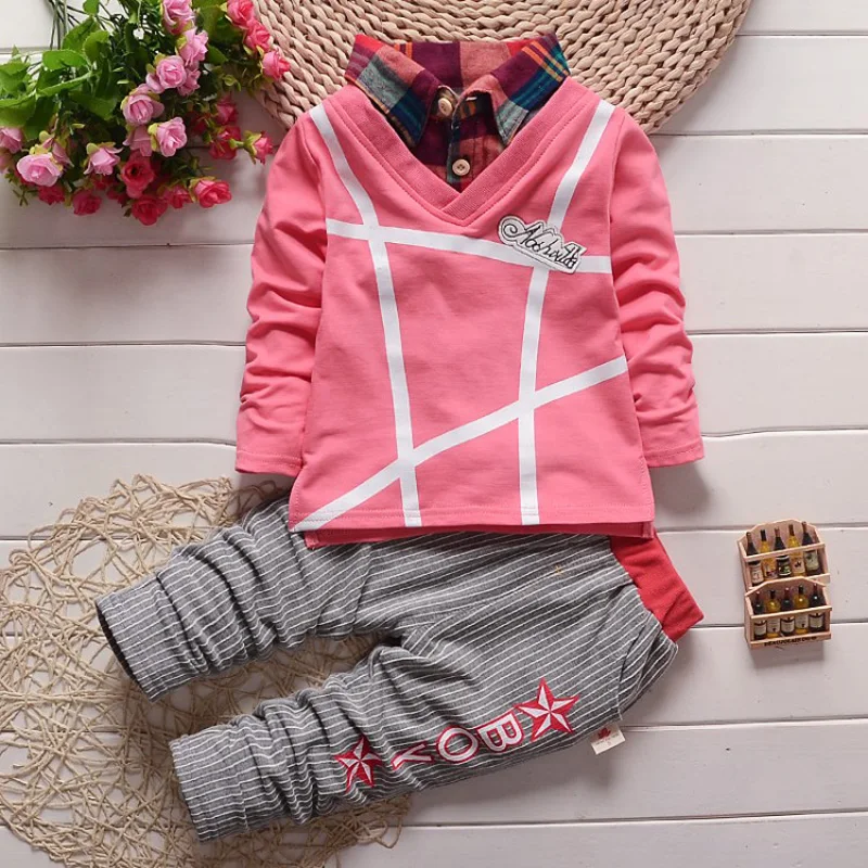 BibiCola Baby Boys Clothing Sets Spring Autumn New Children Girls Striped Tracksuit Set Toddler sets |