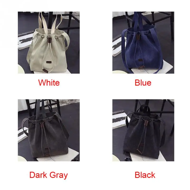 Модные женские холщовые сумки на плечо сумка шнурке ведро мессенджер кошелек