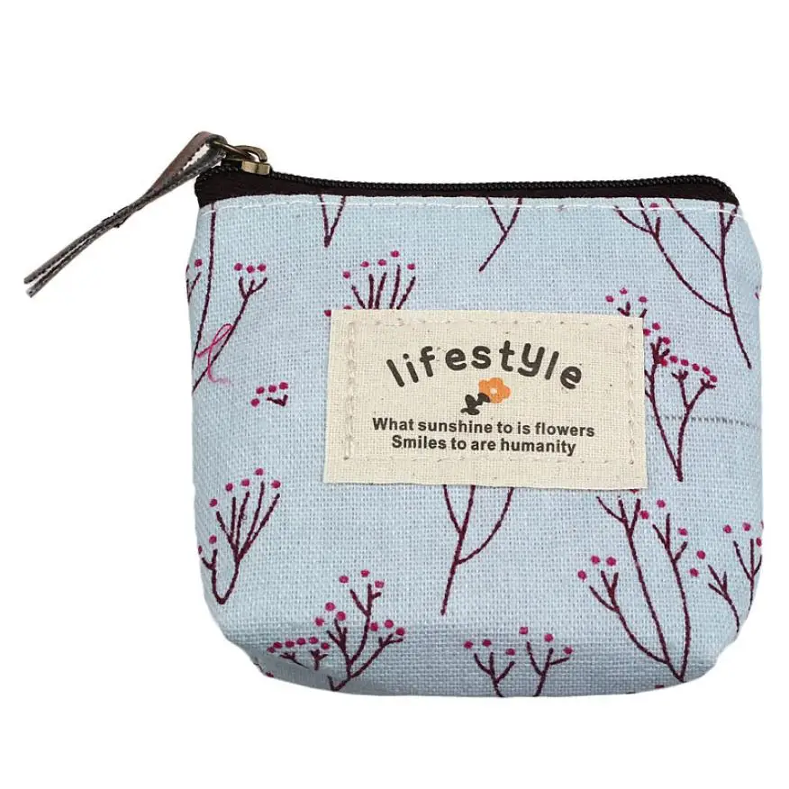 Маленький холщовый кошелек мини на молнии дамская сумочка для монет маленький