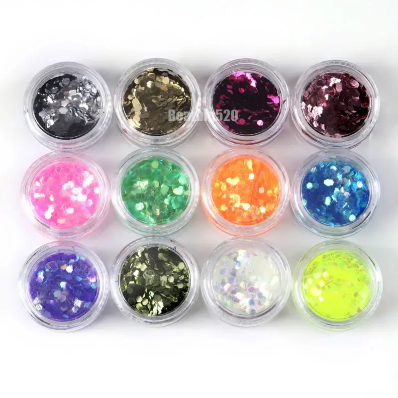 72 горшка украшение для ногтей блестящий порошок дробленый корпус