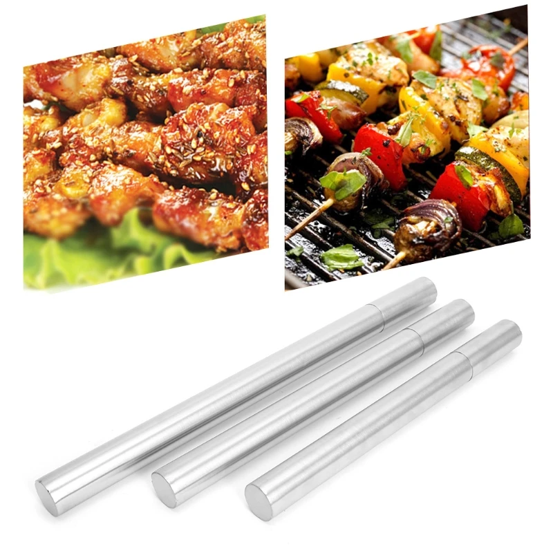 

Barbeque Stainless Steel Stick Skewer Container Tube Kitchen Storage Organizer
