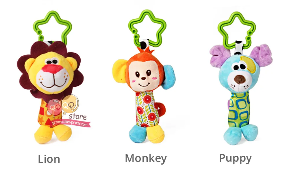 Happy monkey животных, плюшевые мягкие детские трещотка игрушки висит ручные колокольчики для детей; подарок для новорожденных; понять игра слон