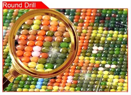 Round Drill Фото на заказ, алмазная Вышивка крестиком, круглые квадратные стразы, Алмазная мозаика, индивидуальная Алмазная вышивка, подарки - Цвет: Round Drill
