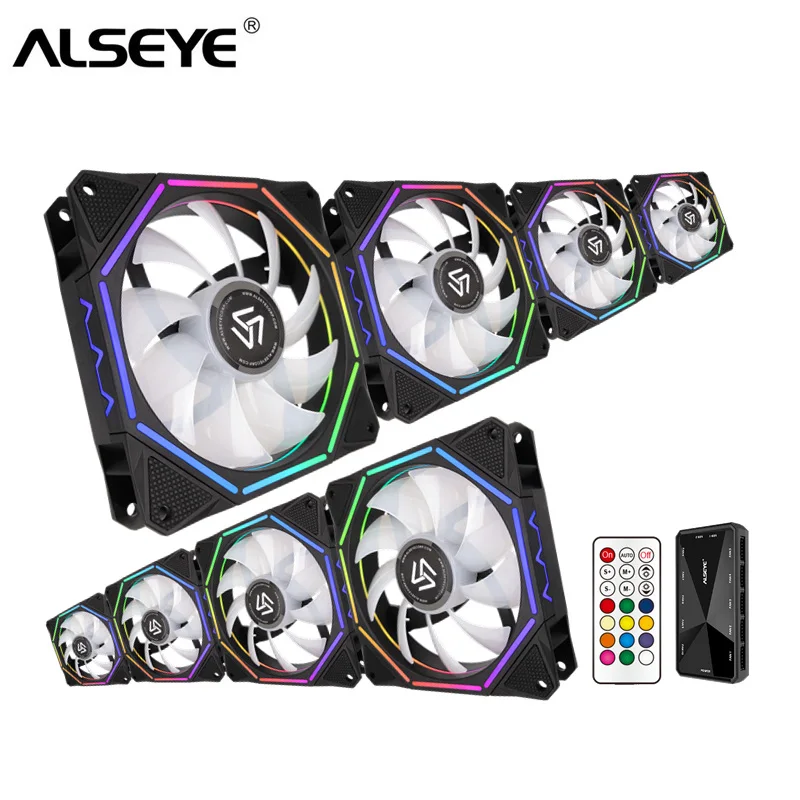 ALSEYE 120 мм PC Вентилятор Cooler Компьютер RGB вентилятор с радиочастотным пультом