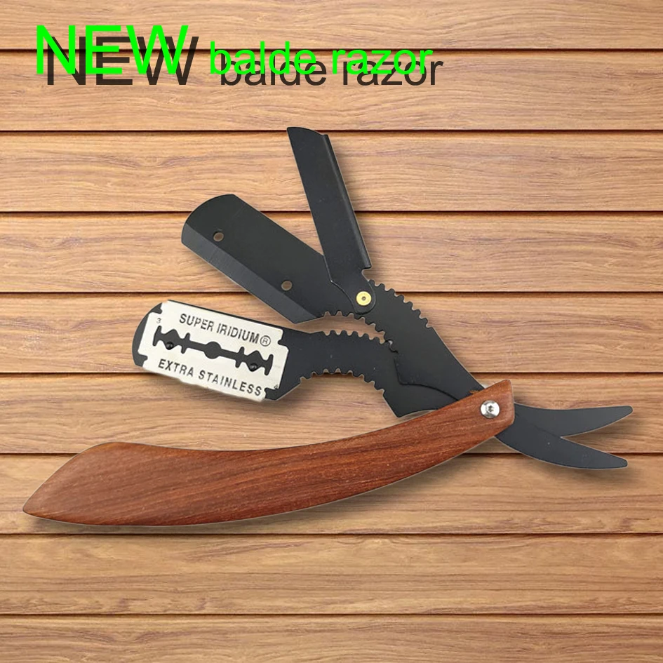 

NEW rosewood handle razor shaving men's replaceable blade shaving razor professional barber shaver portable razor