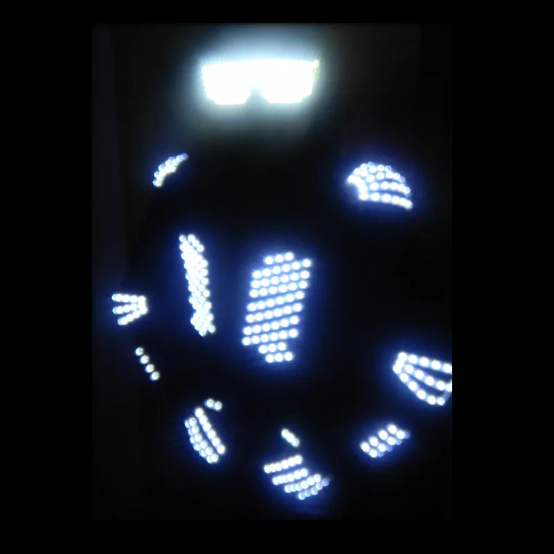 Светодиодные светильник ящиеся костюмы белого цвета куртка светящийся робот