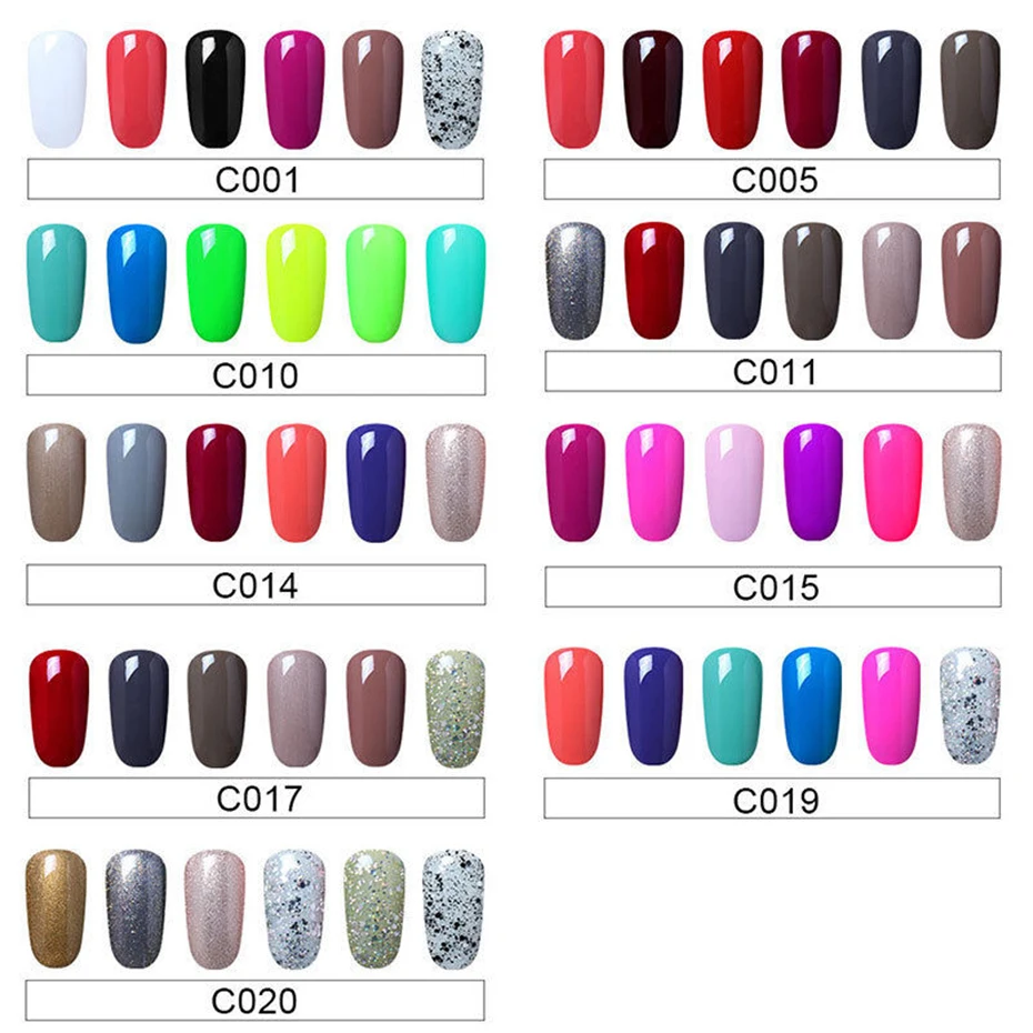 

Elite99 8ml UV Gel Nail Polish Soak Off Enamel Gel Polish With Gift Box 6 pieces/lot Semi Permanent Nail Art Design Gel For Nail