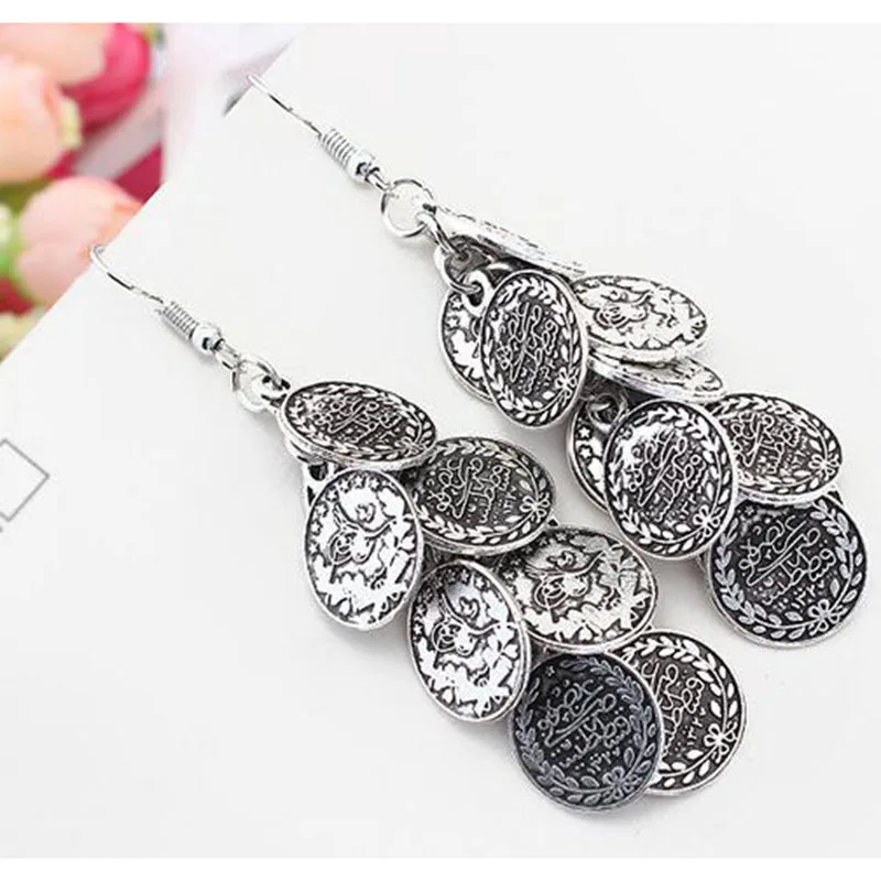 Нильсен Для женщин Серьги диких ретро маленькие круглые карты наборный ухо