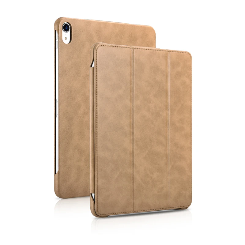 Деловой чехол Icarer для iPad Pro 12 9 дюйма винтажный кожаный откидной тонкий