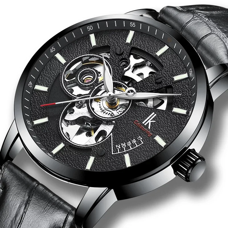 Классические мужские автоматические часы IK механические в стиле стимпанк из
