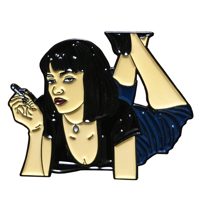 Эмалированная брошь Mia Wallace в виде целлюлозной художественной фильмы Забавный
