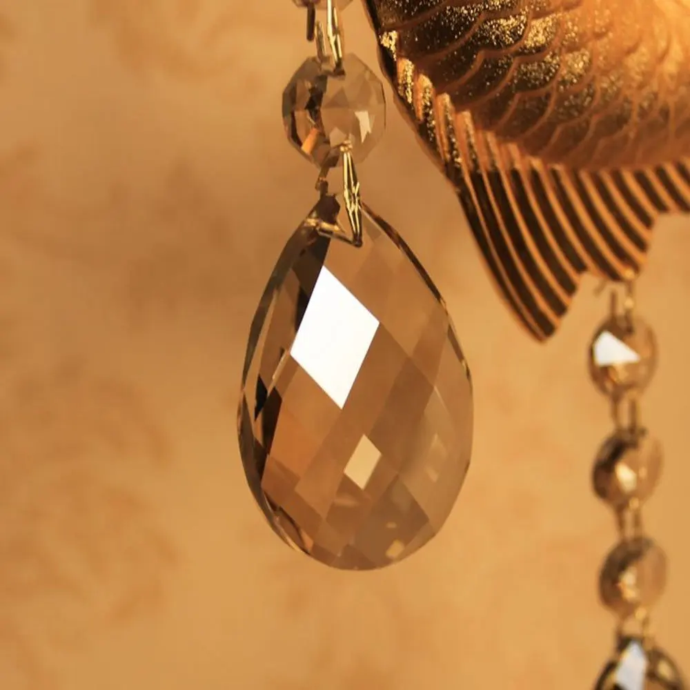 Crystal Corridor Wall Lights European Golden Carved Alloy Fish Bedroom Bedsides Sconces Candle Style Living Room Light | Лампы и