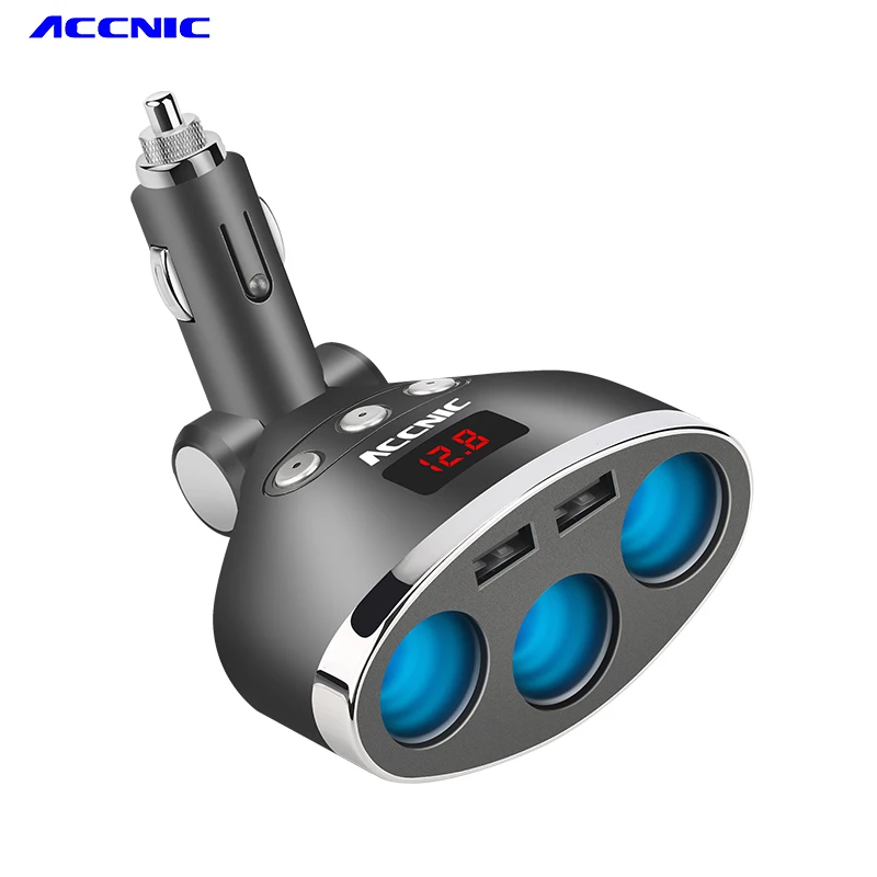 ACCNIC 3 способа автомобильного прикуривателя двойной Prot адаптер розетка 5V 3.4A LED