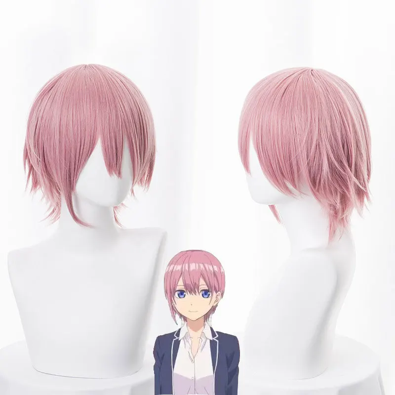 Парик для косплея no Hanayome Ichika Nakano с короткими прямыми синтетическими волосами