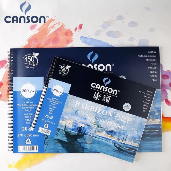Акварельная бумага Canson Barbizon 200 г 20 листов Франция 8K 16K|watercolor paper|paper watercolorwatercolor sheets |