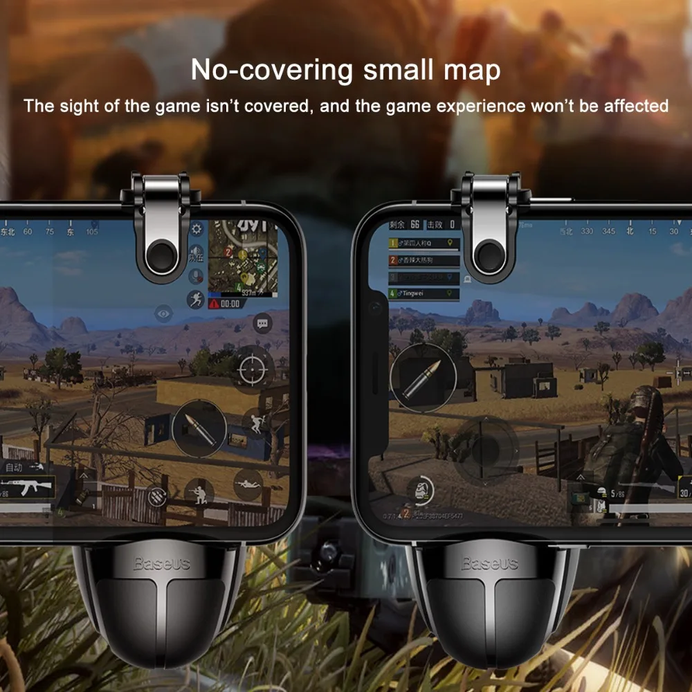 Baseus Pubg Controller Mobile Trigger for iPhone XR L1 R1 Shooter Fire Button Gameped Joystick Android Phone | Электроника