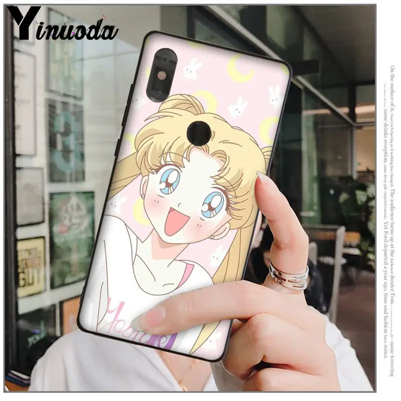 Yinuoda Сейлор Мун ТПУ мягкий силиконовый черный чехол для телефона Redmi 5 plus Note Xuiaomi Mi 8
