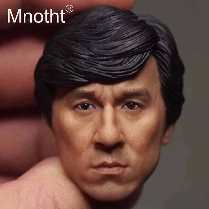 Азия кунфу моив звезда Джеки Чан модель головы масштаб 1:6 мужской солдат резьба