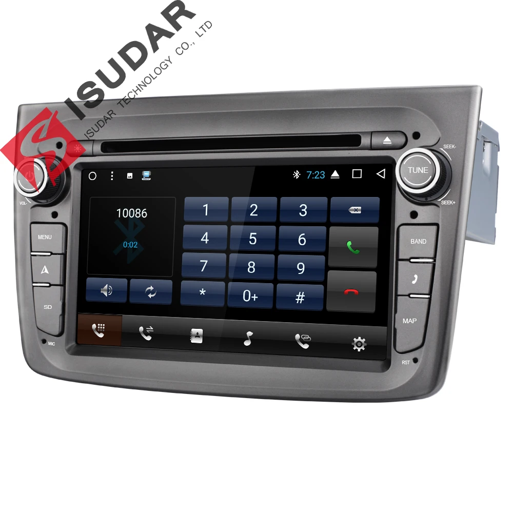 Isudar автомобильный мультимедийный плеер 1 din для автомобиля DVD android 7.1.1 7 дюймов Alfa