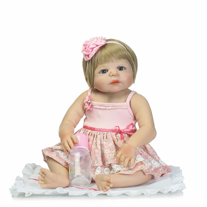 

Bebes reborn com corpo de silicone menina 23" NPK full silicone reborn baby girl dolls toys for child gift bonecas reborn