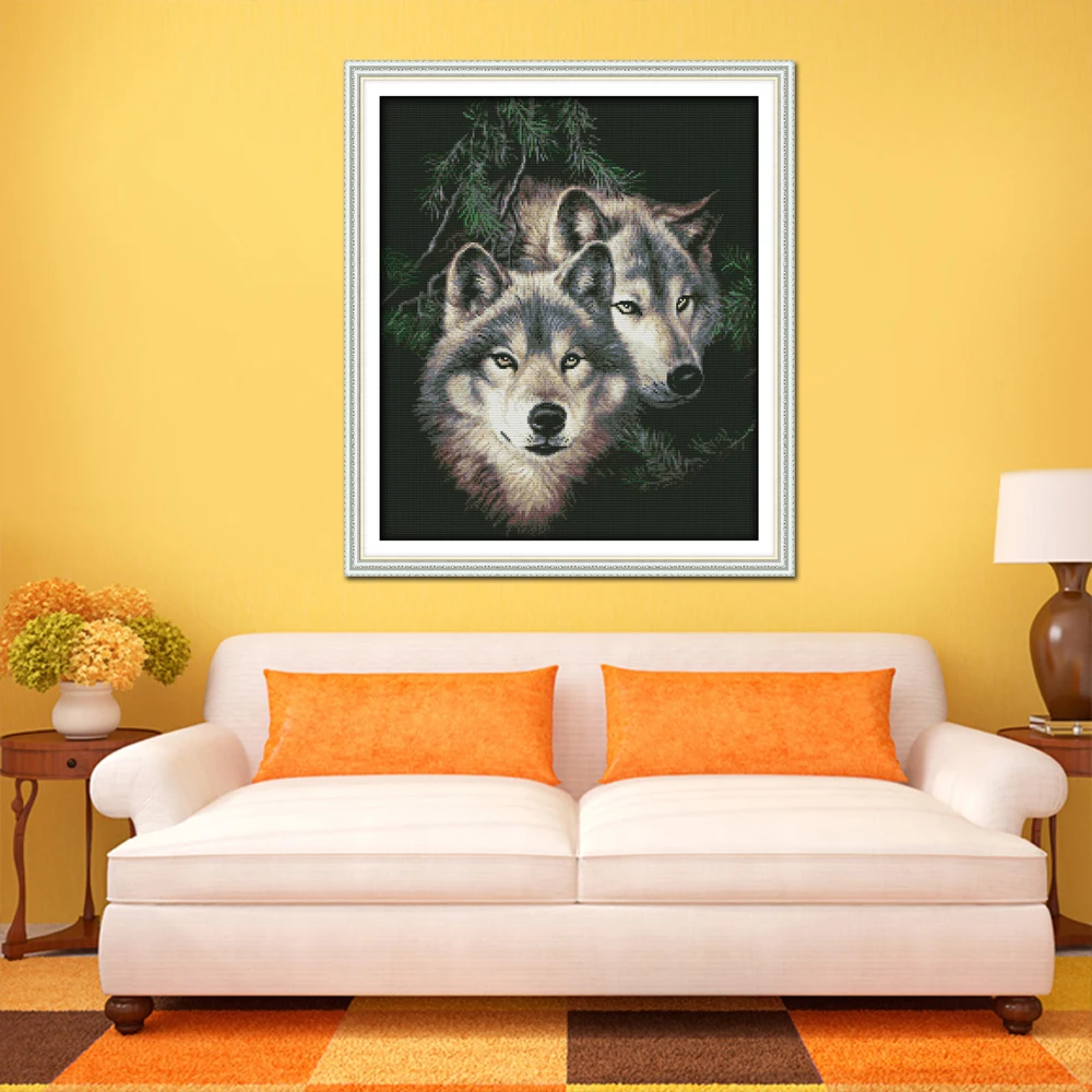 Набор для вышивки крестиком Joy Sunday D661(2) 14CT 11CT|joy sunday|cross stitch kitswolf cross |