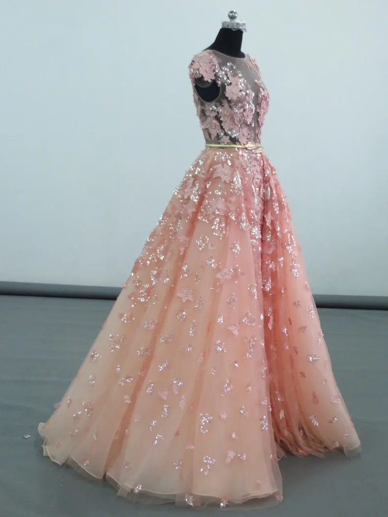Женское платье с блестками Elie saab розовое кружевное листьями вечернее платье|robe de
