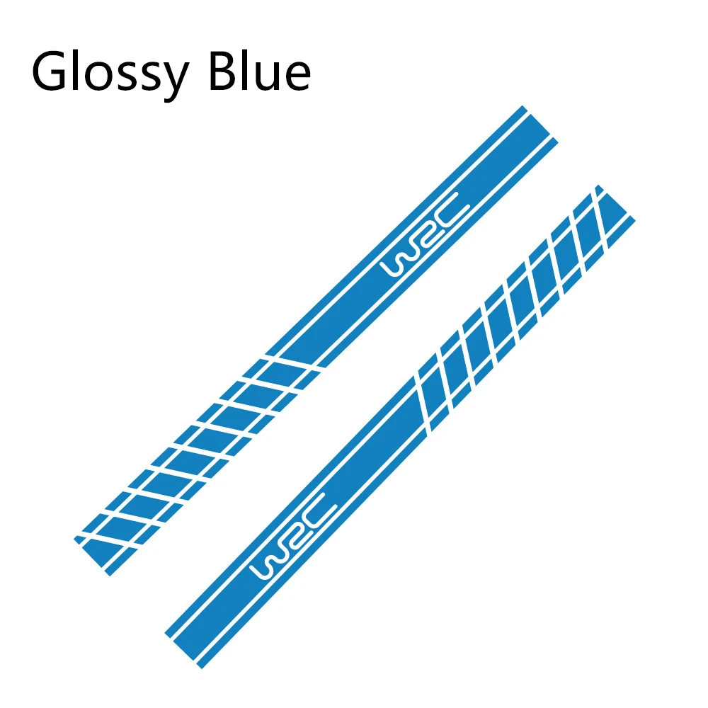 Glossy Blue 2 шт., 220 см x 16 см, длинные полосатые наклейки для автомобиля, автомобильные боковые юбки, наклейки для самостоятельного изготовления, наклейки для гоночных спортивных стикеров, аксессуары для тюнинга автомобиля - Название цвета: Glossy Blue