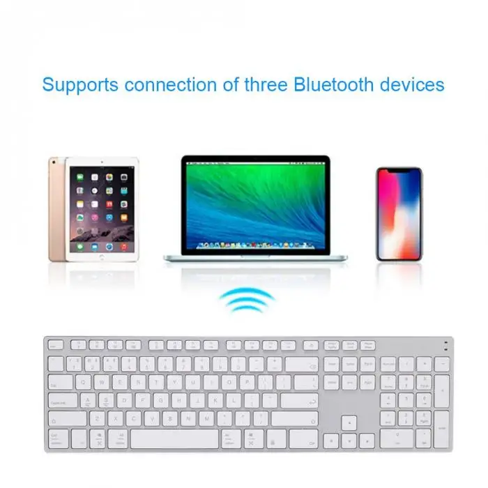 Алюминиевый сплав Беспроводная Bluetooth 3,0 клавиатура для планшета, ноутбука, телефона, Поддержка iOS Windows системы LSMK99