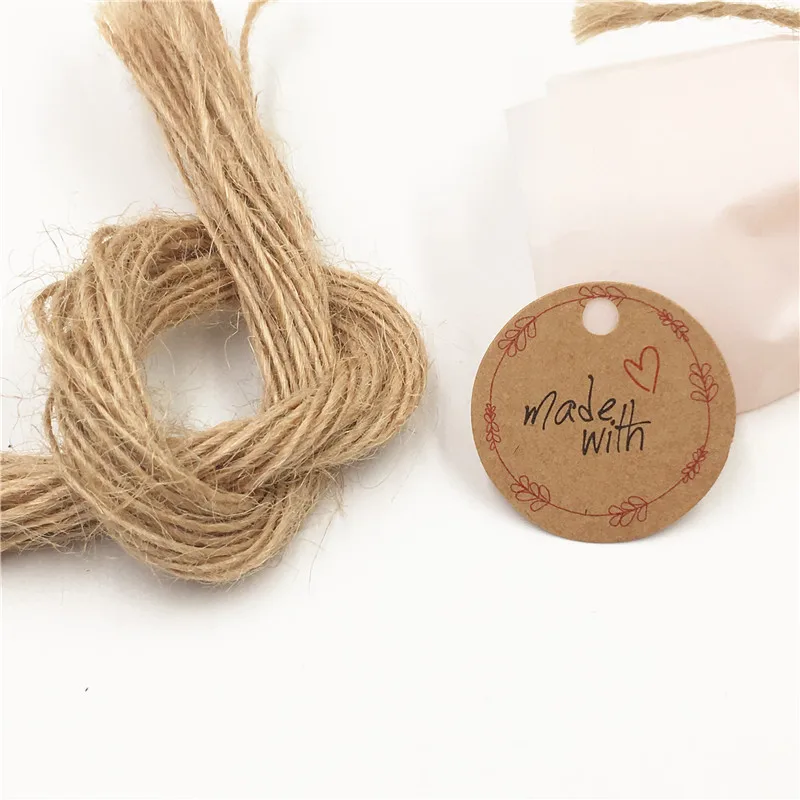 100 шт крафт бумага с красным сердцем для подарков сделай сам ценники поделок