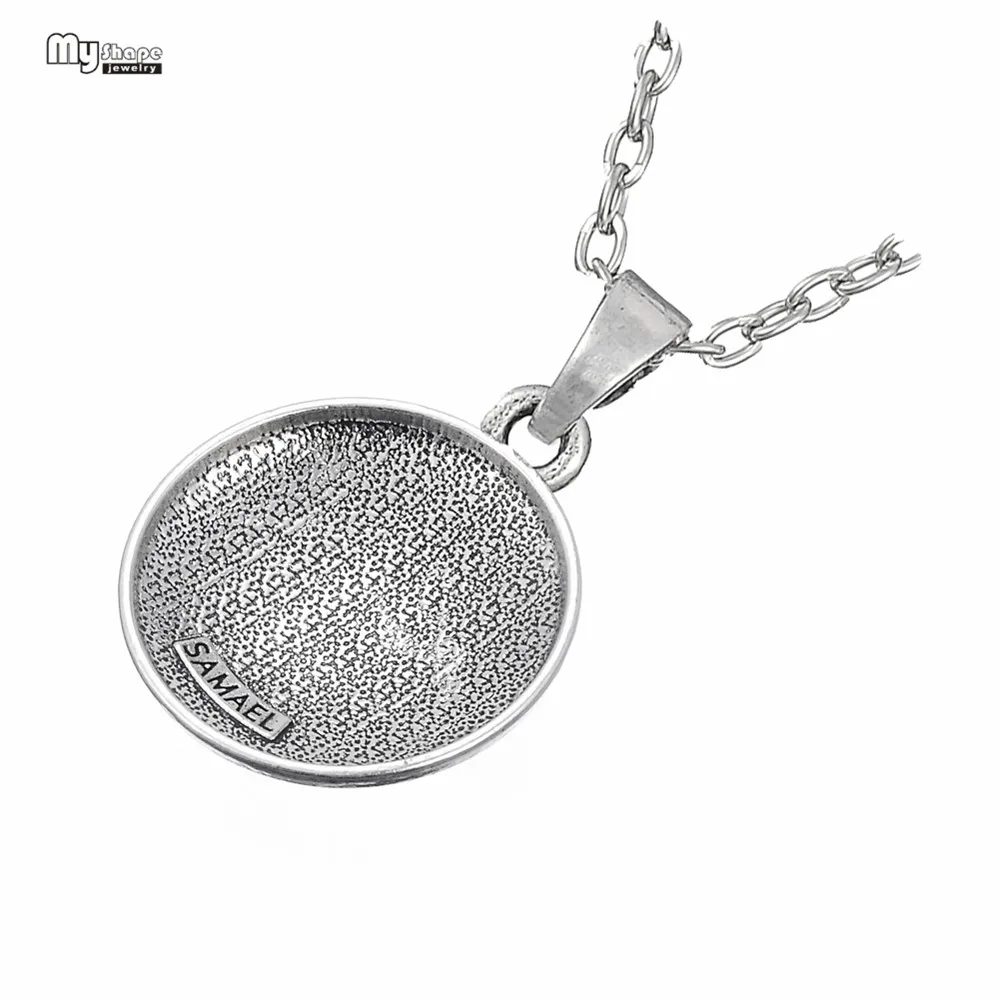 My Shape Joint Archangel Samael Enochian Talisman Pendant Statement Necklace Men Amulet Angel Necklaces for Women Wax Rope Chain | Украшения