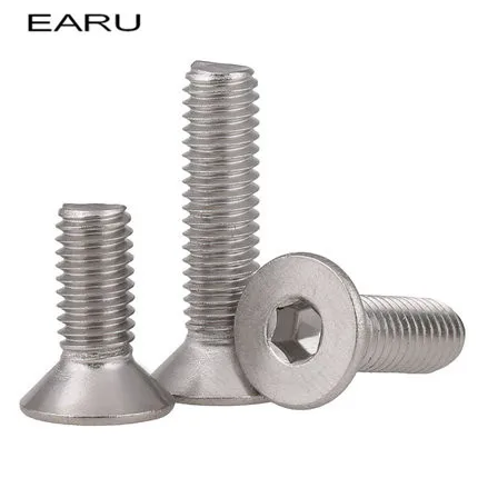 80 pieces M4*8 mm 304 Stainless Steel Inner Hex socket Countersunk Flat Cap Cup Head Screws Bolt DIN7991 Standard | Обустройство дома
