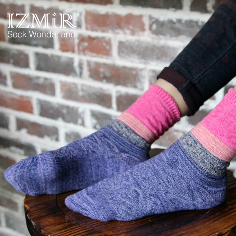 10 Пар/лот ДАМЫ ХЛОПОК двойной иглой цветочные носки Корейской моды all-матч Измир