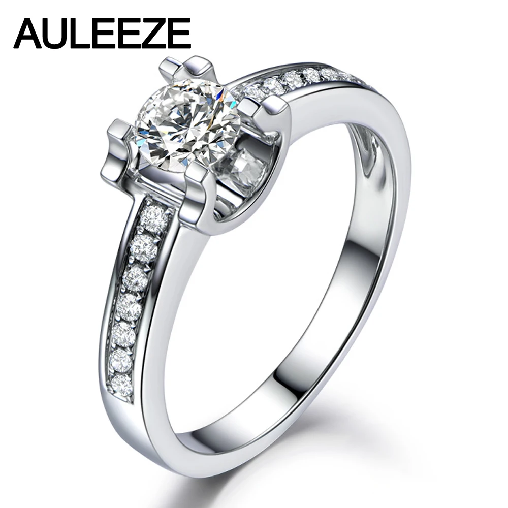 Классическое Обручальное кольцо с муассанитом 585 карат круглые лабораторные