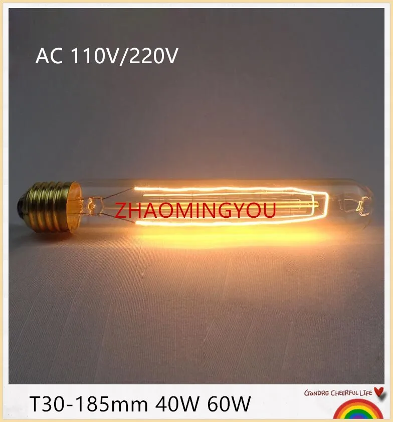 10X Edison старинные ретро Вольфрамовая Длинная нить E27 40 Вт 60 промышленсветильник 110