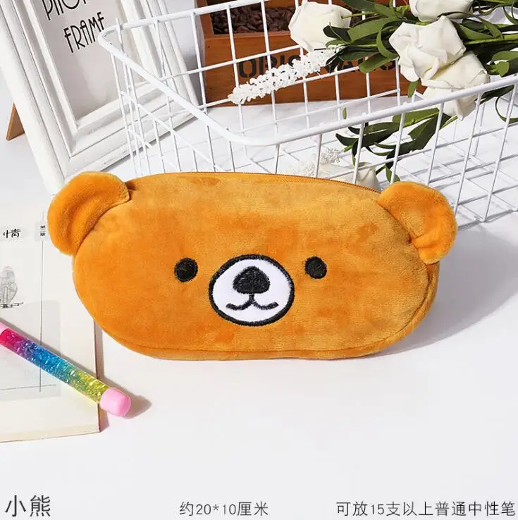 1pc Kawaii моделирование фрукты пенал с животными короткие плюшевые Школьные Канцелярские ручки сумка для девочек и мальчиков школьные принадлежности - Цвет: 1pc