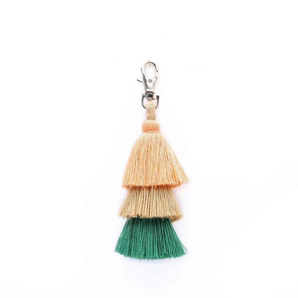 2019 fashion bohemian style simple new handmade white red tassel keychain lady bag or car pendant key ring jewelry gift | Украшения и