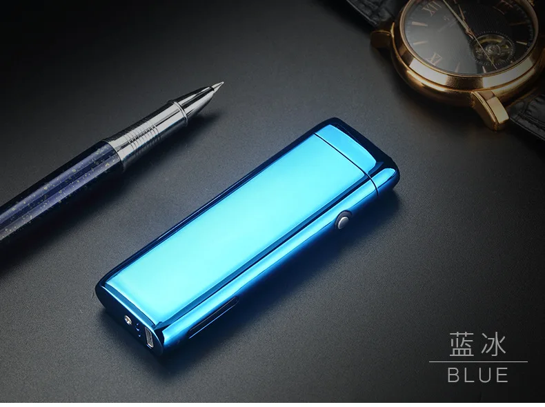 Новая Металлическая ветрозащитная электронная Usb зарядка Зажигалка для сигарет двойная дуга плазменный импульсный персональный светодиодный дисплей