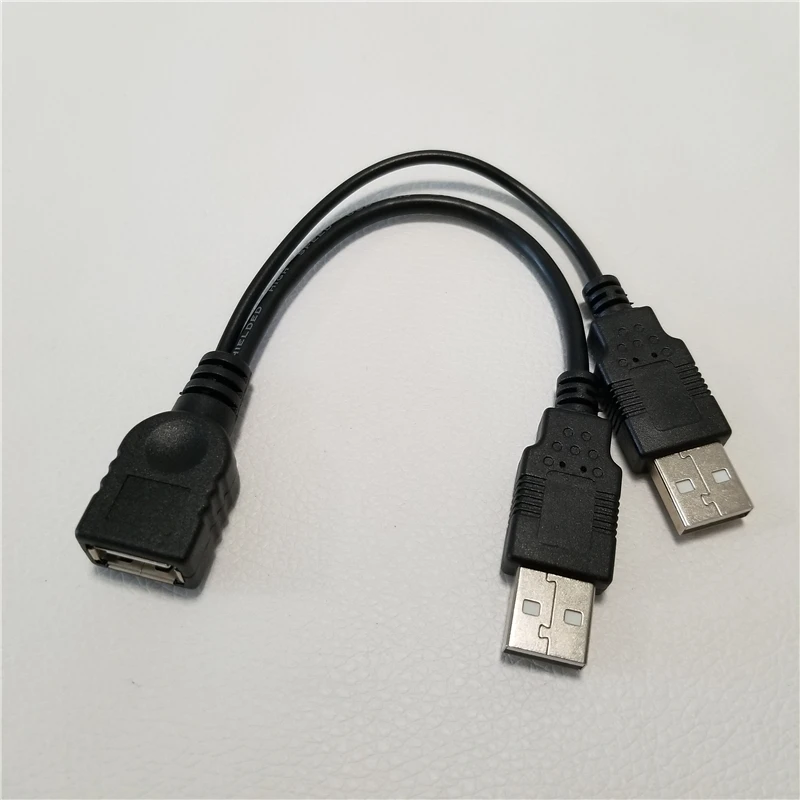 10 шт./лот двойной 2 порта USB 0 Data + Power A Male to Female y-разветвитель Кабель-адаптер шнур 15