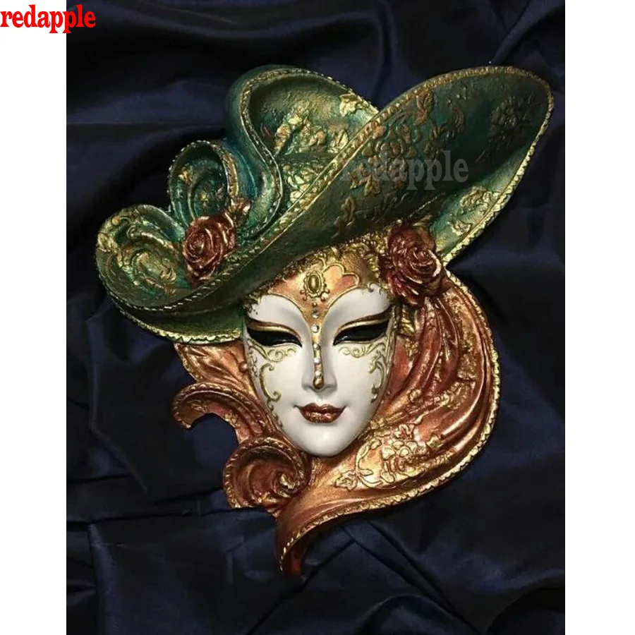 

Customize Diamond embroidery woman mask Pictures of crystals 5d diy diamond painting sale mosaic rhinestones Carnival decoration