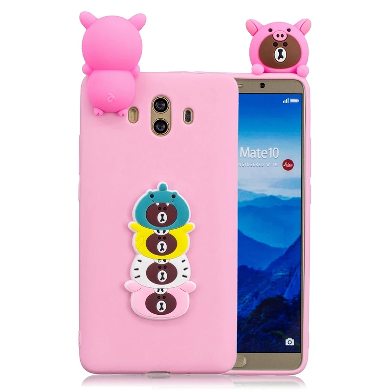 Мягкий чехол с единорогом для Huawei Mate 10 Lite милые 3D игрушки мультяшный ТПУ бампер Nova