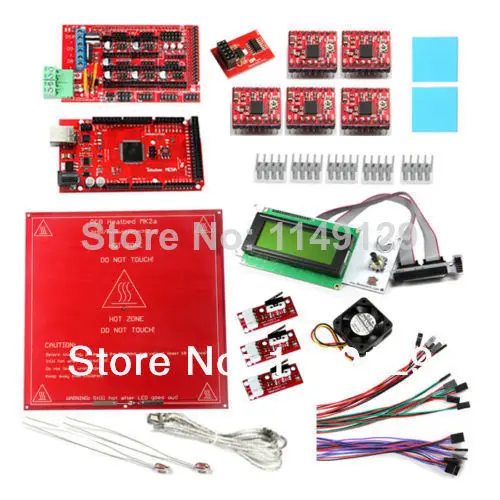 Новый Geeetech RAMPS1.4 + Mega R3 Heatbed MK2a Pololu A4988 шаговый Драйвер LCD2004 дисплей термистор... для 3D