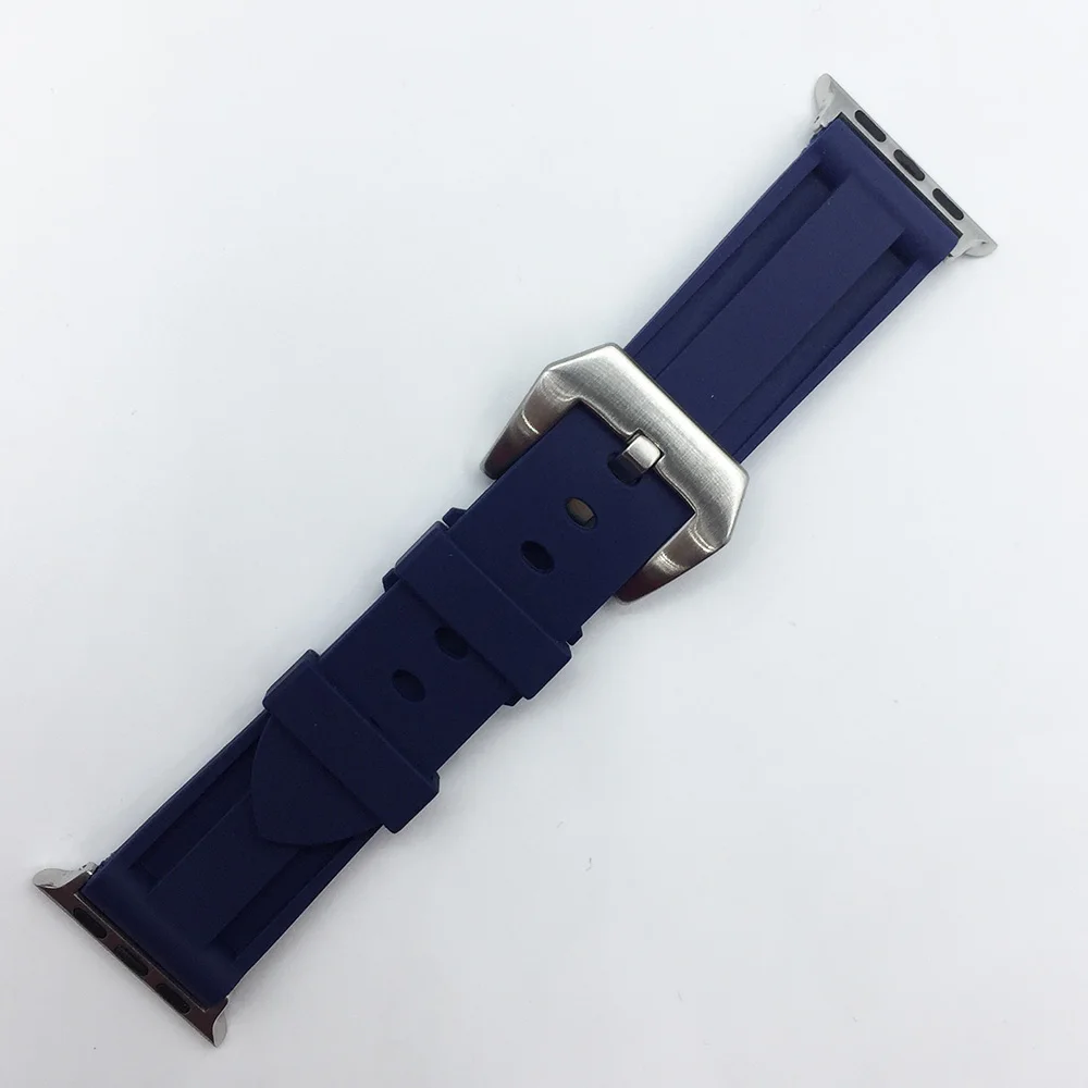 Резиновый ремешок для часов Apple Watch 42 мм 44 мм ремешок для часов 38 мм 40 мм силиконовые полосы браслет для iWatch серии 5 4 3 2 1 черный, белый